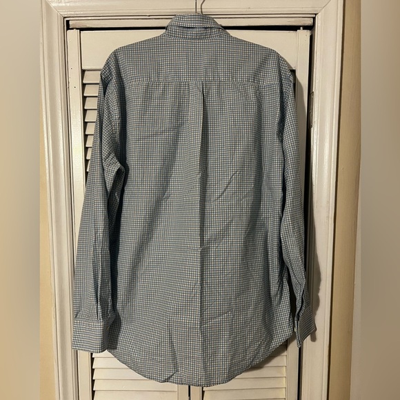 Peter Millar Button Down Shirt Long Sleeve Plaid Lightweight Cotton Mens Large L - Picture 8 of 9